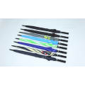 Paraguas de golf recto barato con costillas promocionales de fibra de vidrio de calidad de fábrica a prueba de viento simple de OEM